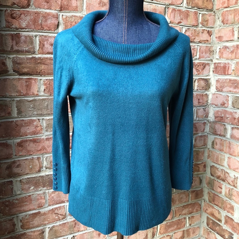 Debbie Morgan Cowl neck sweater Medium teal